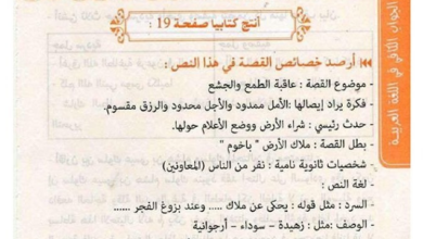 حل انتج كتابيا ص 19 اللغة العربية للسنة الرابعة متوسط
